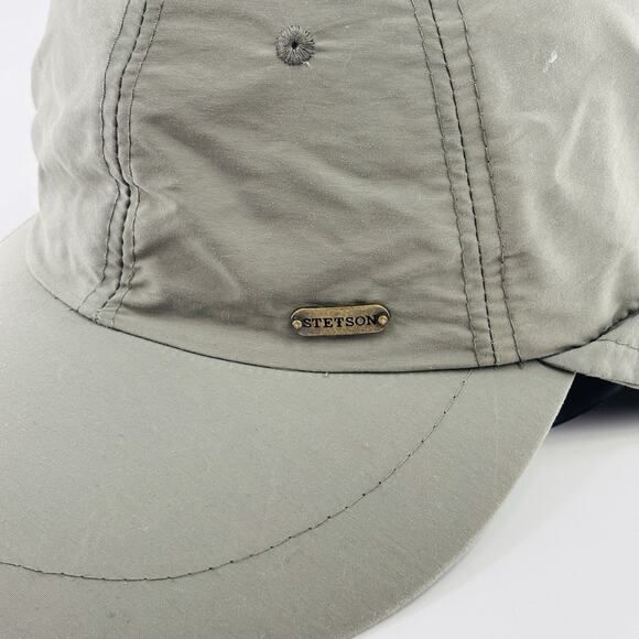 Stetson No Fly Zone Fishing Hat Baseball Cap L-XL Neck Flap UPF 50 6 Panel Beige - Picture 2 of 8